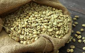 Natural, unwashed green coffee beans